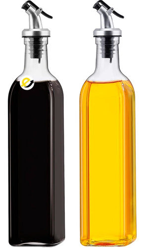JUEGO DE 2 BOTELLAS PARA ACEITE/VINAGRE - 16 onzas (onza) Vinagrera  aceitera, botella de vidrio alta…Ver más JUEGO DE 2 BOTELLAS PARA  ACEITE/VINAGRE 