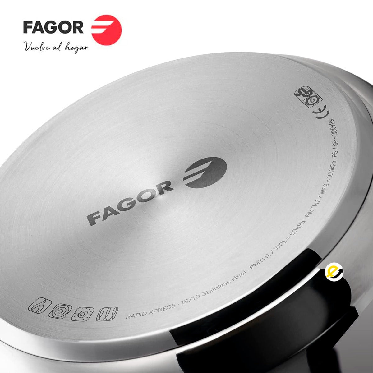 Olla express - FAGOR Fagor Rapid Xpress 6/4, Olla a Presión 6 + 4 Litros,  Inducción, Express Super Rápida, Acero Inox. 18